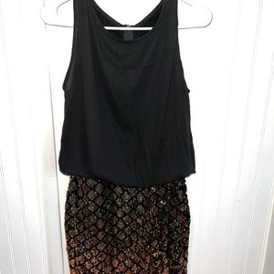 Black & Gold Sequins Dress